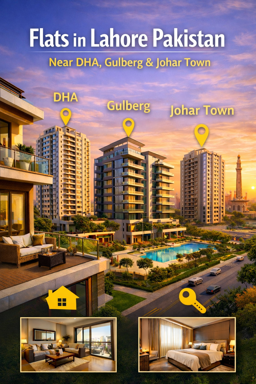 Flats in Lahore Pakistan Near DHA, Gulberg & Johar Town