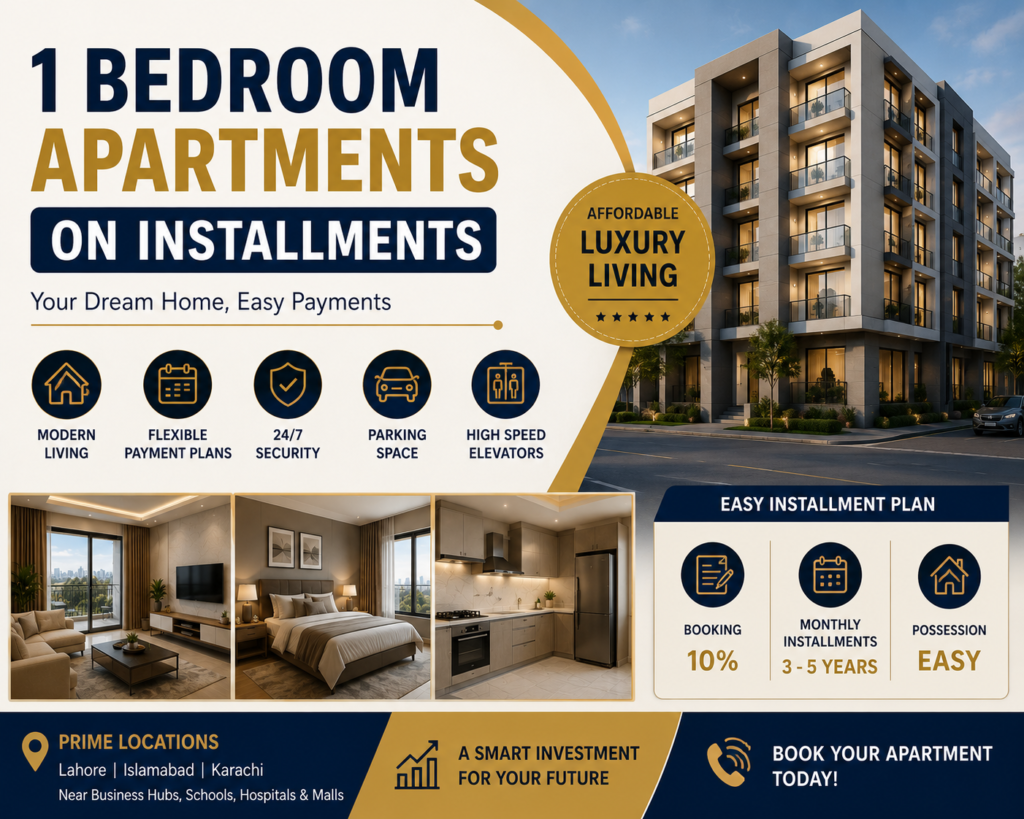1 Bedroom Apartments On Installments