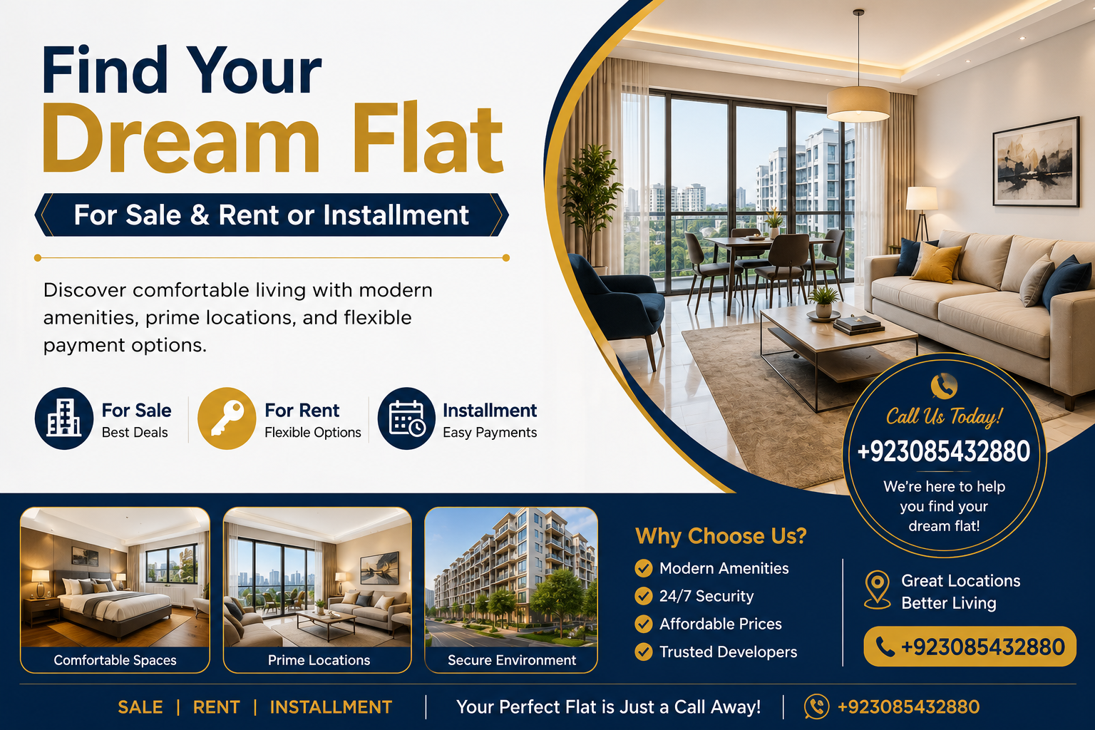 Find Your Dream Flat for Sale & Rent or Installment