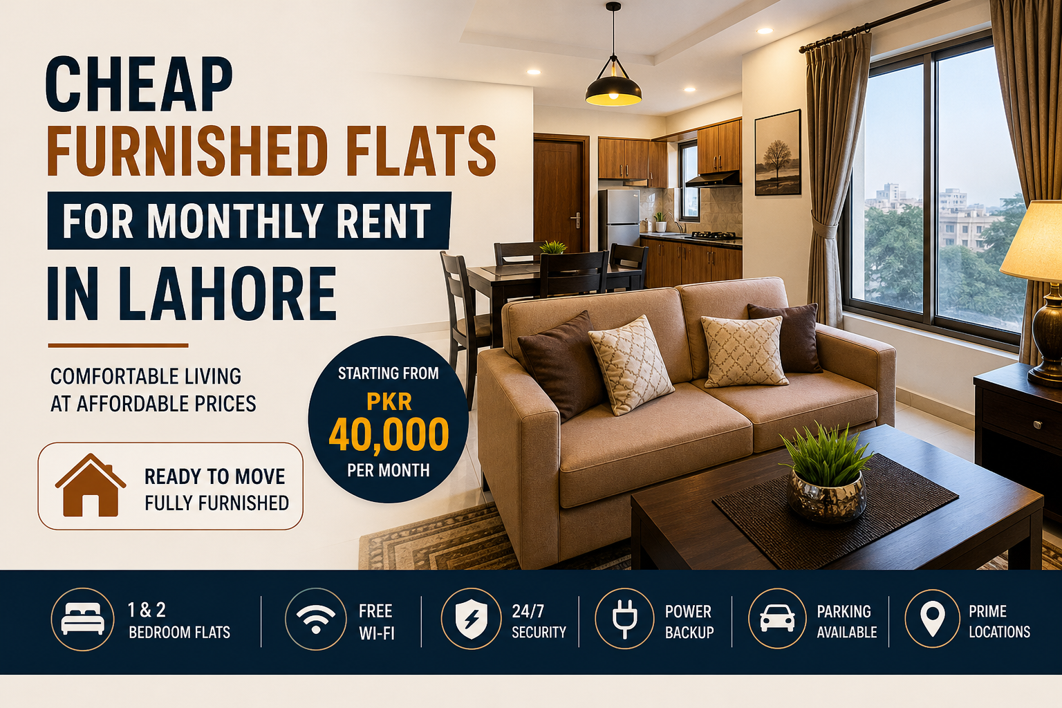 Cheap Furnished Flats For Monthly Rent In Lahore