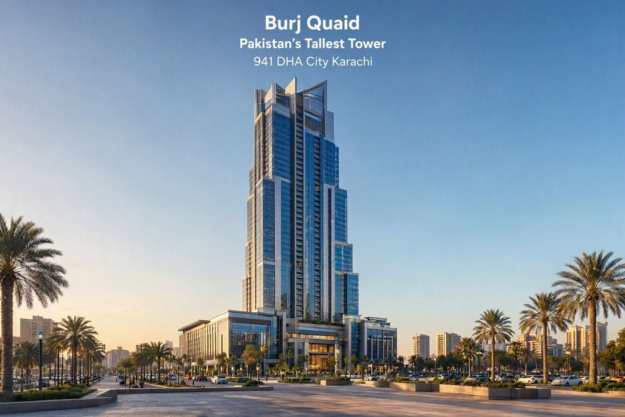 Burj Quaid Pakistan Tallest Tower at 941 Feet in DHA City Karachi