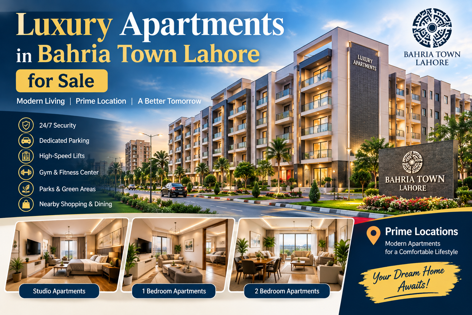 Luxury Apartments in Bahria Town Lahore for Sale
