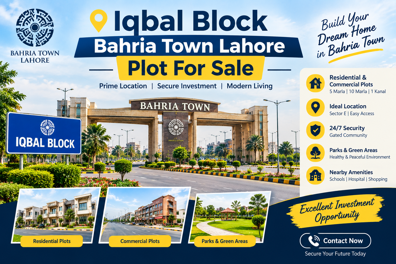Iqbal Block Bahria Town Lahore Plot For Sale